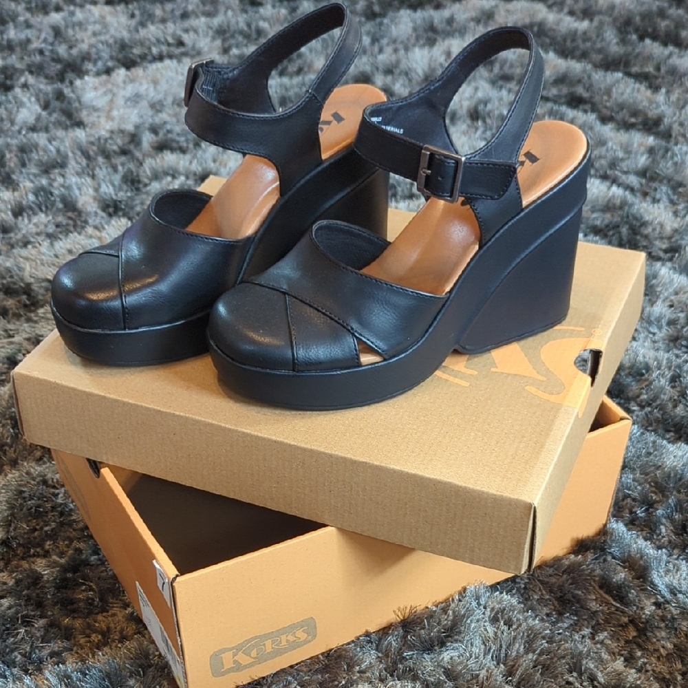 Kork-Ease Black Wedges